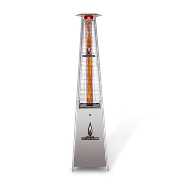 LEIDEN Pro KD Patio Outdoor Pyramid Heater Stainless Steel 56000 BTU Propane W/ Wheels Commercial & Residential Use
