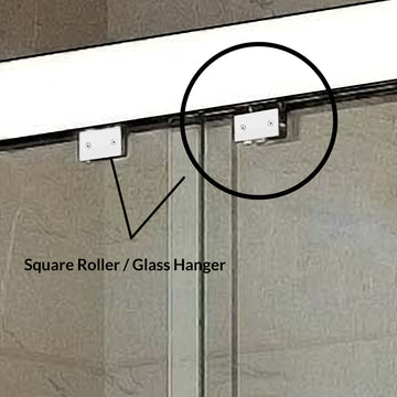 Almere Sliding Shower Door 8mm Transparent Glass 4 wheel Frameless in Chrome